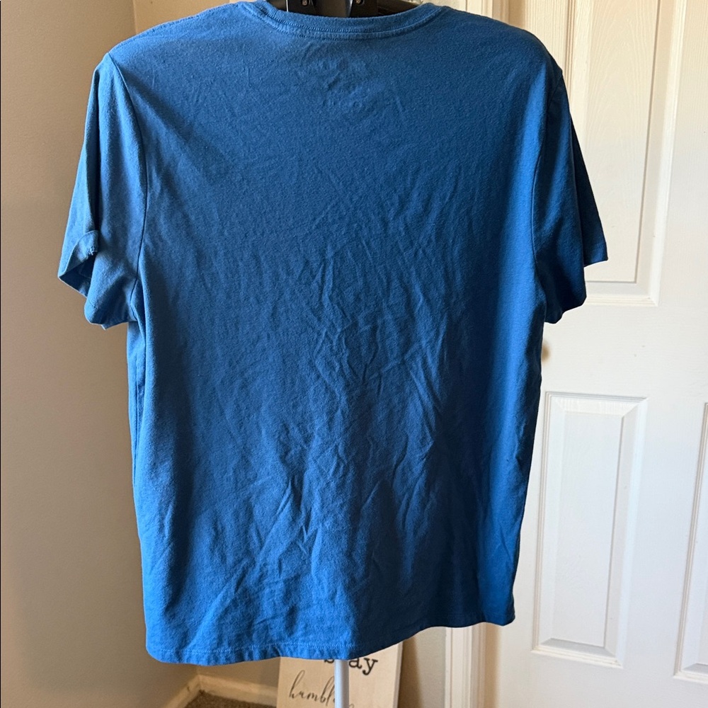 Goodfellow & Co Blue Short Sleeve 'Sunday Funday' Graphic Tee with Yellow Print - Picture 4 of 4